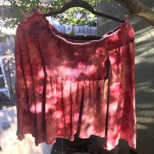 Tie dye off the shoulder top